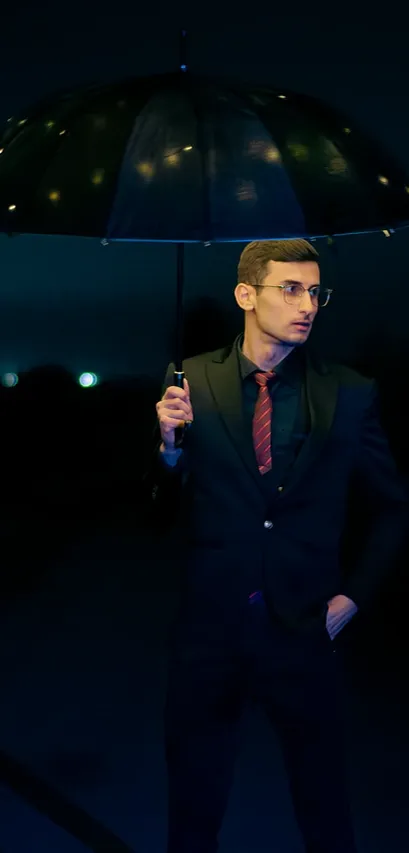 Blue Polyester Single Breasted Formal Suit