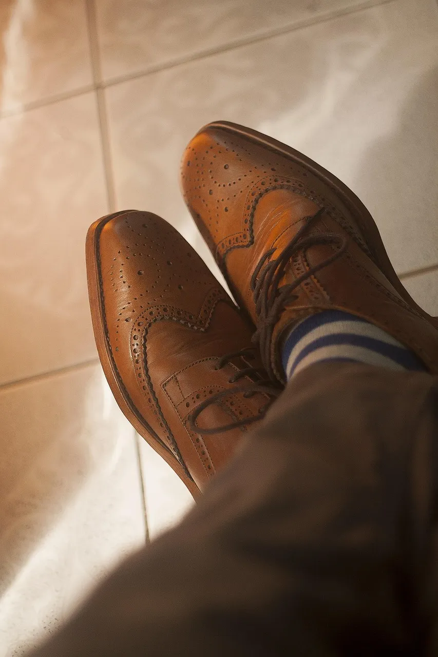 Navy Blue Leather Lace Up Formal Derby Shoes