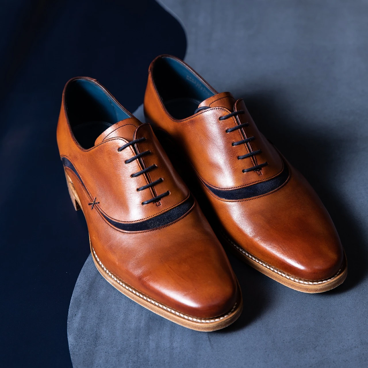 Purple Leather Oxford Wingtip Formal Shoes