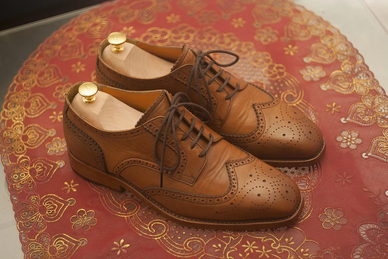 Orange Exotic Leather Dress Derby Shoes
