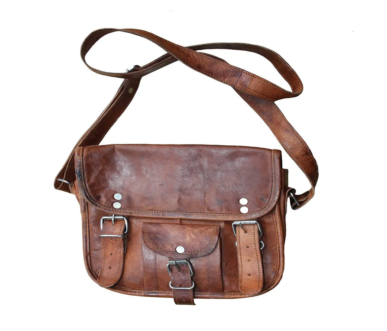 Orange Goat & Calf Leather Madeline Gtg Shoulder Bag