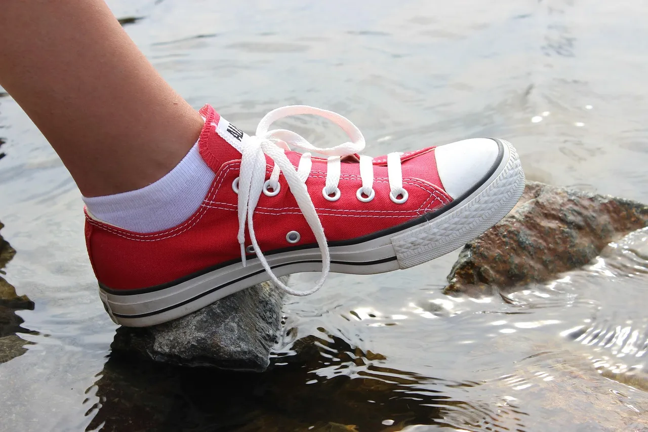 Blue Polyester Sneaker