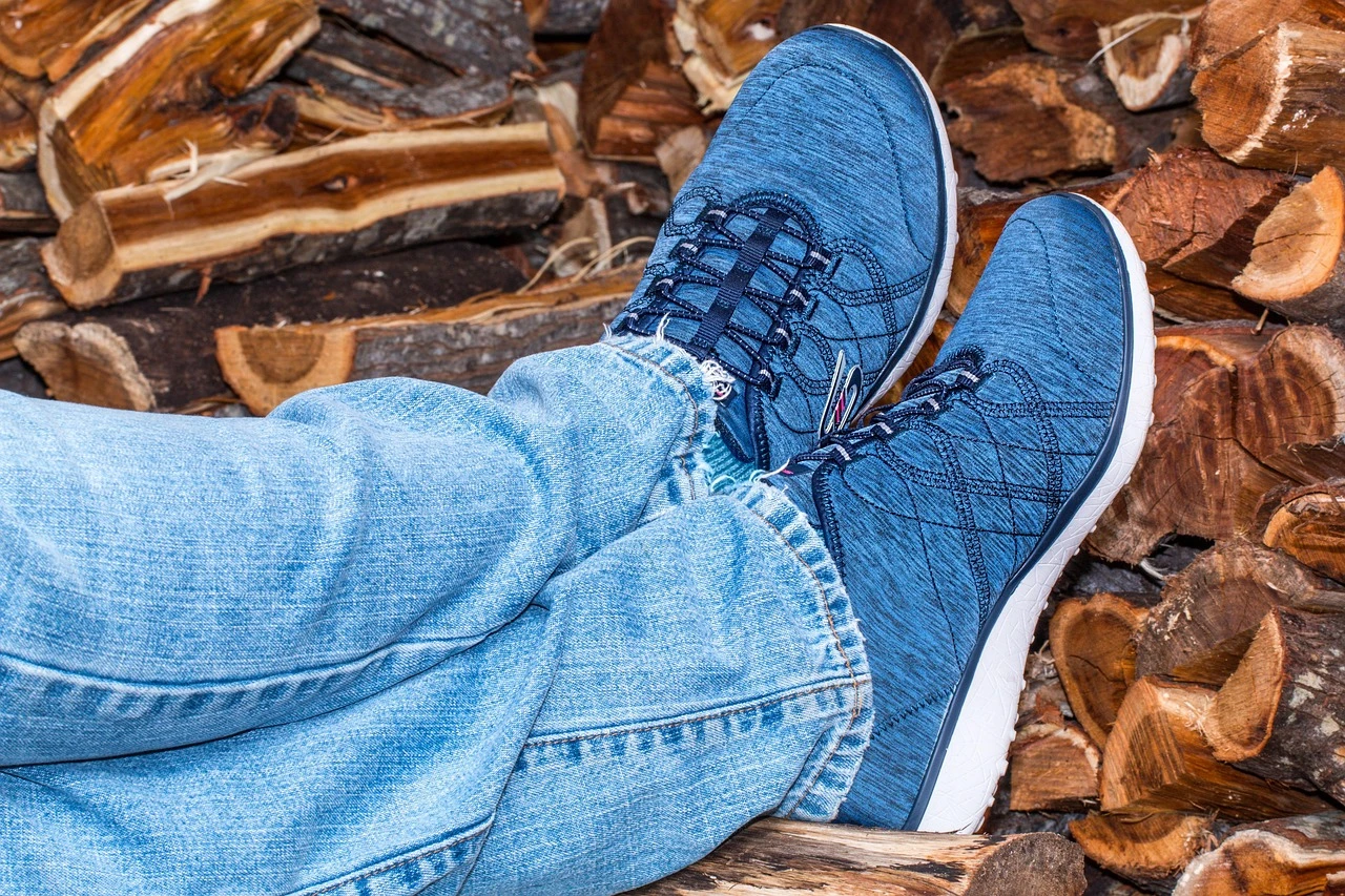 Blue Polyester Sneaker