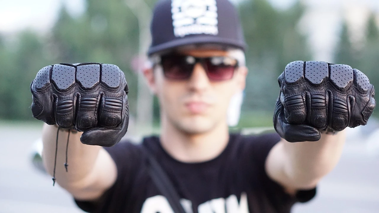 Burgundy Logo Embossed Leather Mitten Gloves