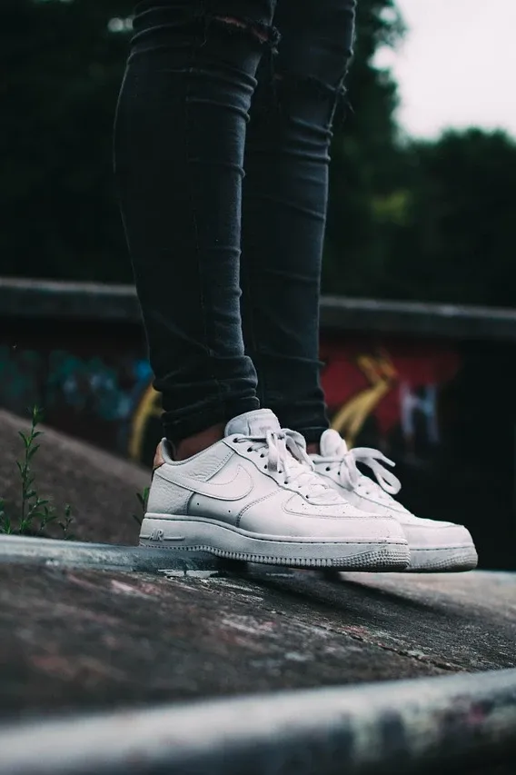 White Polyester Sneaker