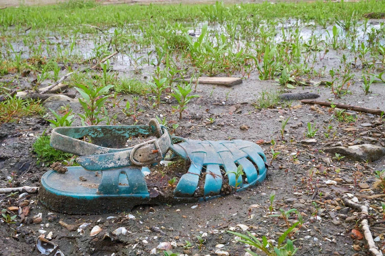 Blue Polyester Sandal