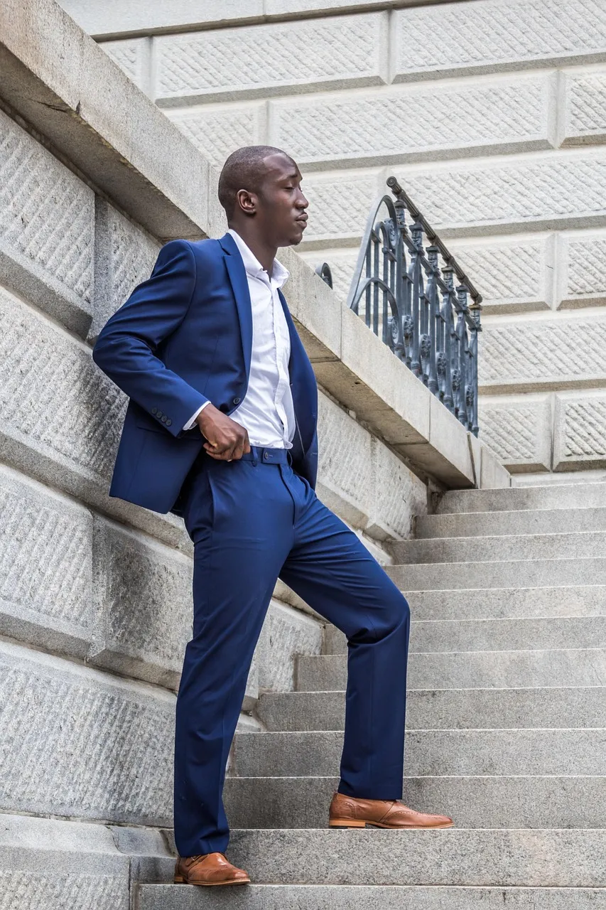 Black Polyester Single Breasted Formal Suit