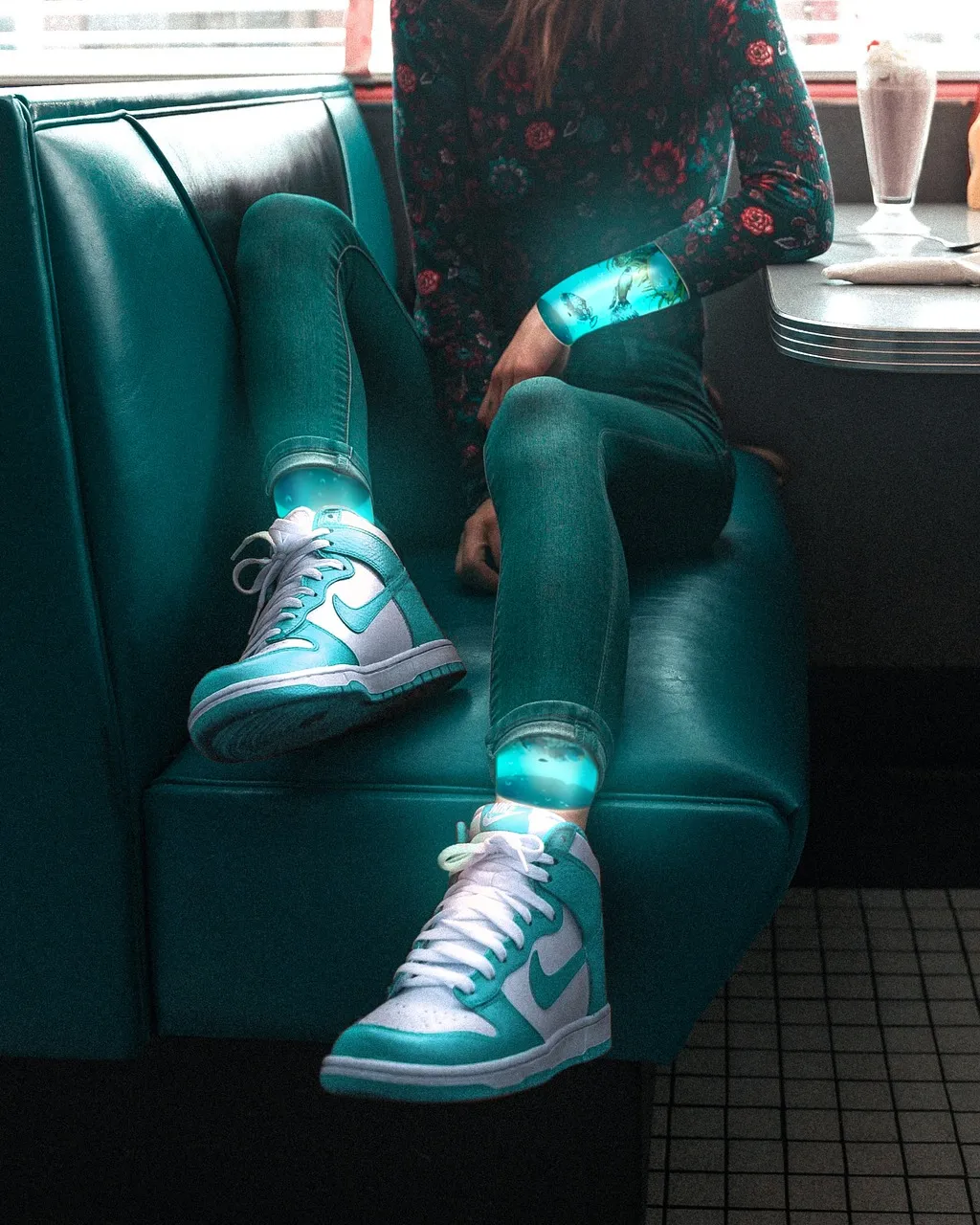 Black Polyester Sneaker