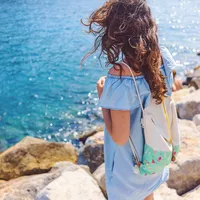 Blue Nylon Tote Bag