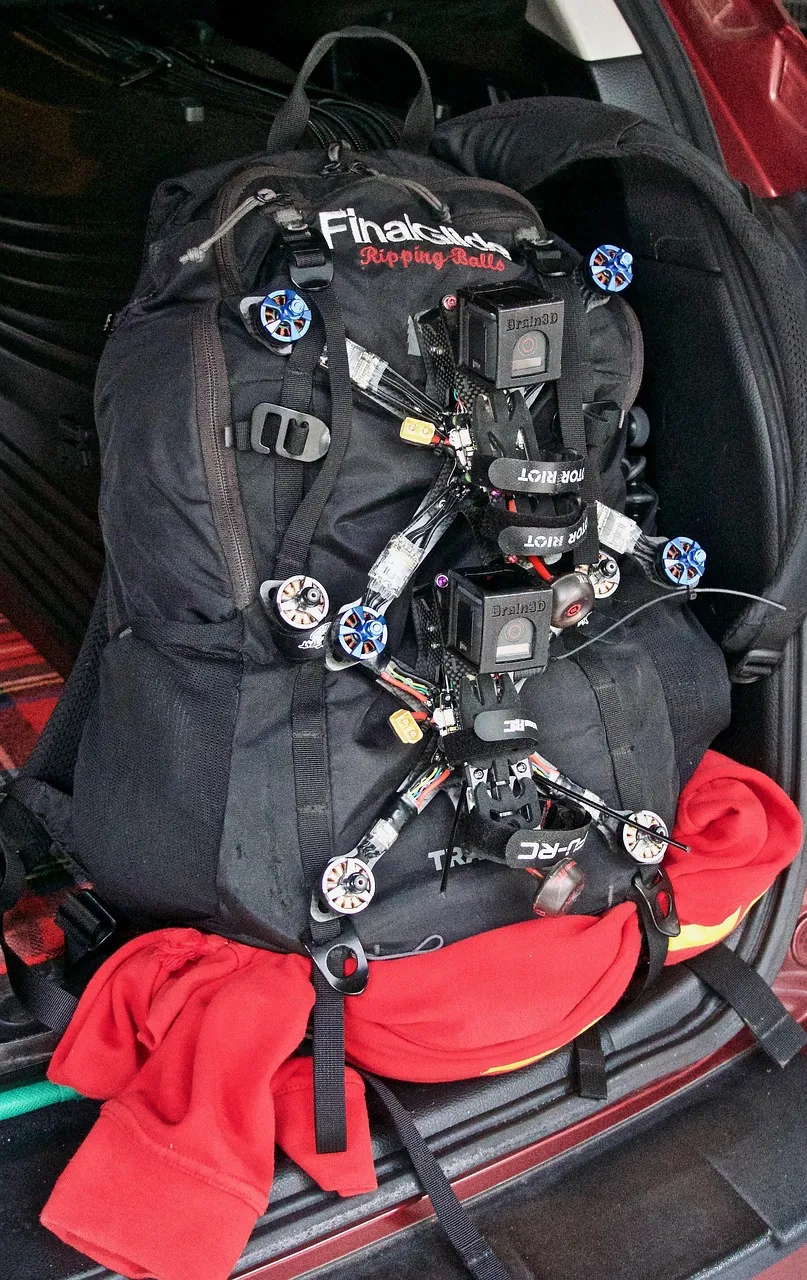 Blue Polyester Backpack