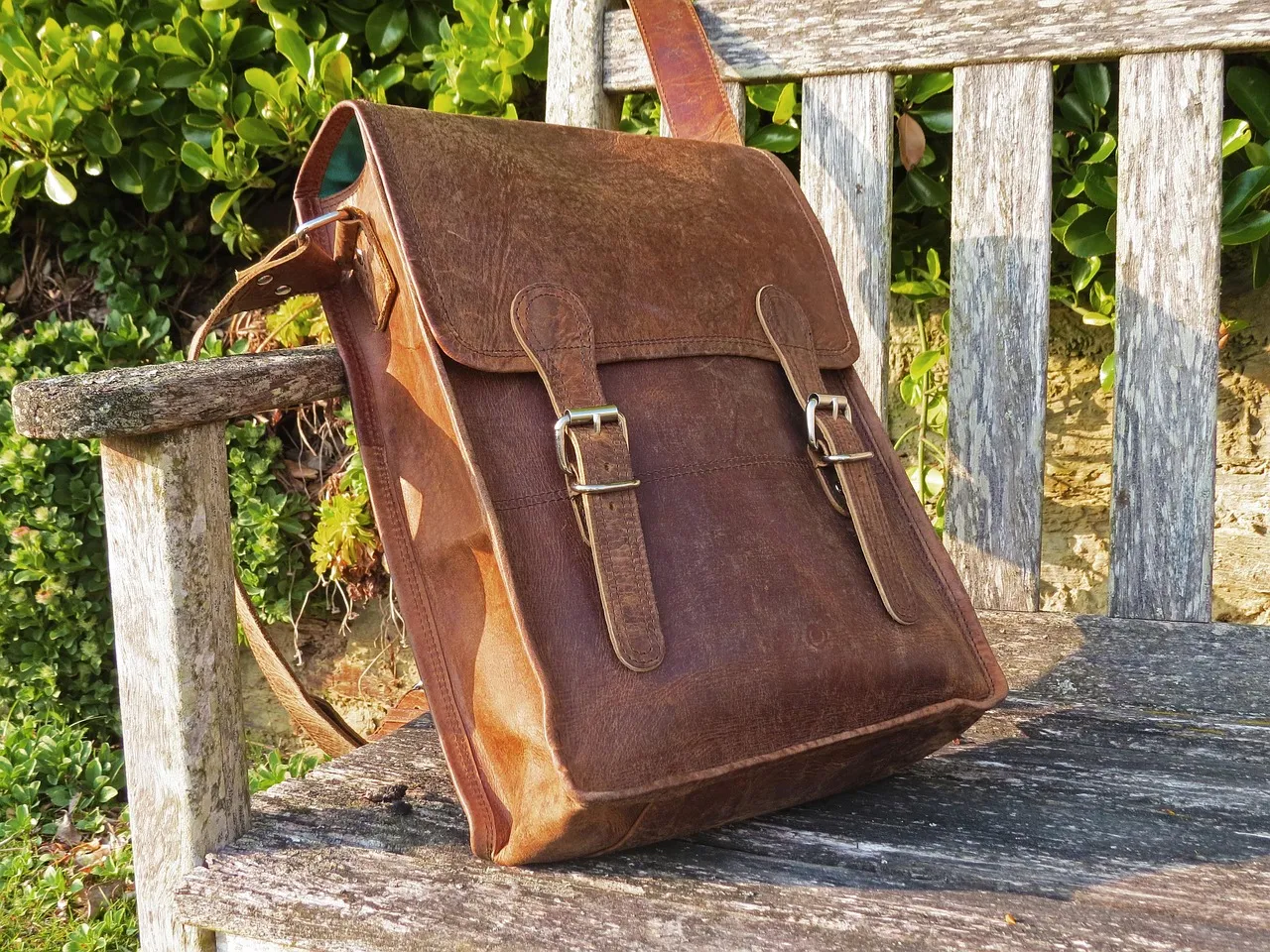 Black Nylon Leather Travel School Men Tote Bag