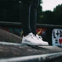 White Polyester Sneaker