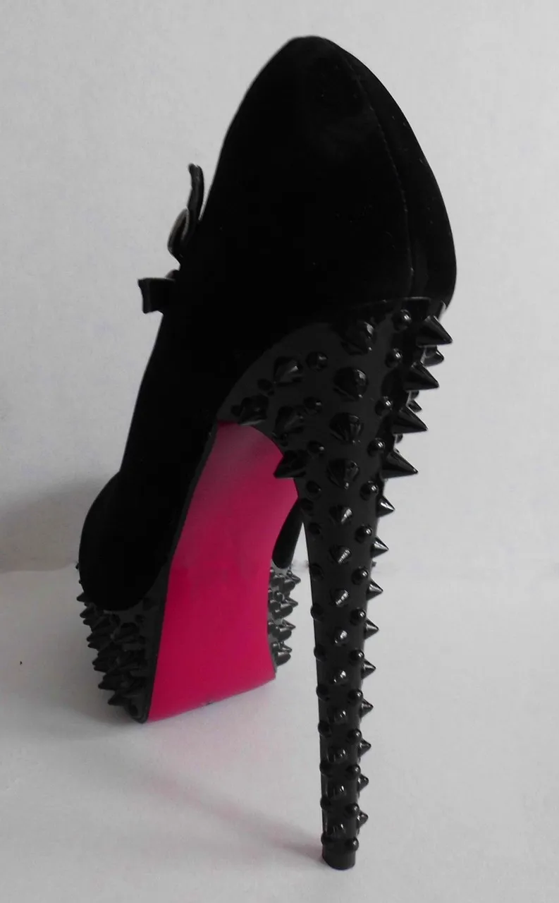 Black Stiletto Lace Leather Ankle Boots Shoes