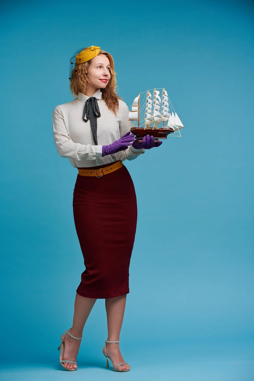 Grey Wool Pencil Skirt