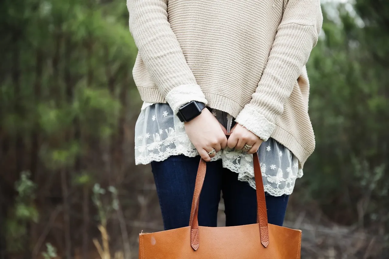 Sage Green Leather Tote Bag
