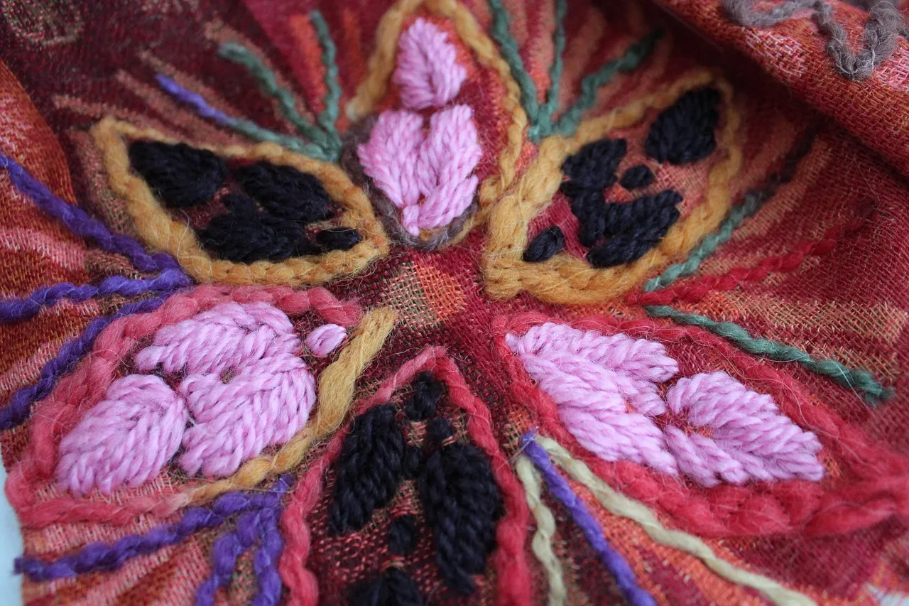 Multicolor Floral Baroque Silk Cashmere Scarf