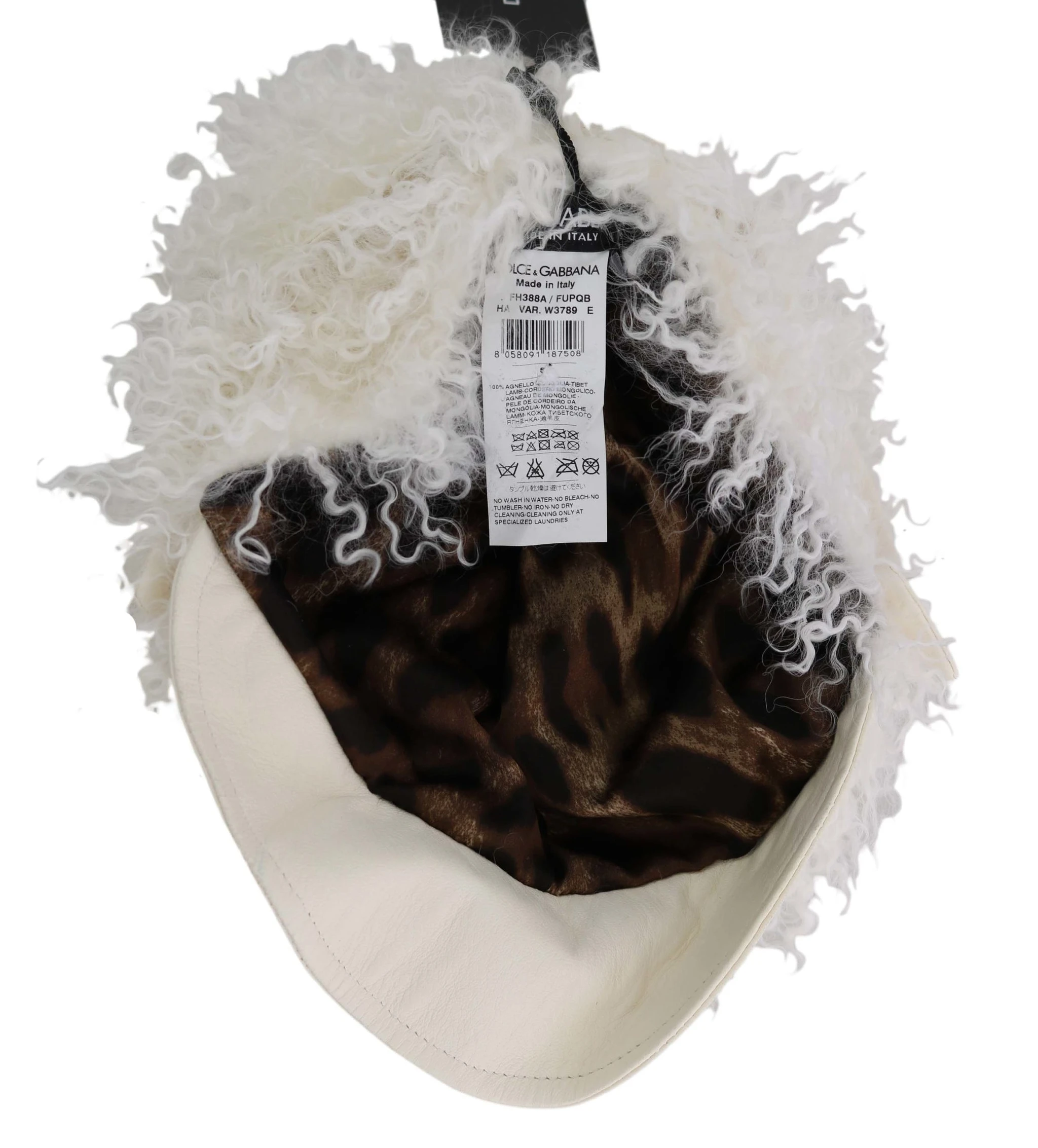 Beige Tibet Lamb Fur Gatsby Cap Women Hat