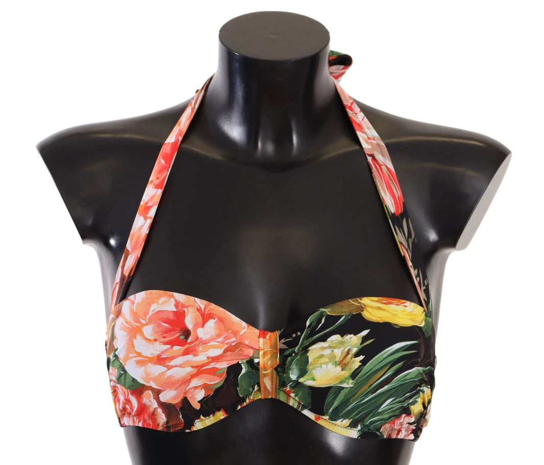 Multicolor Floral Print Swimsuit Bikini Top Swimwear