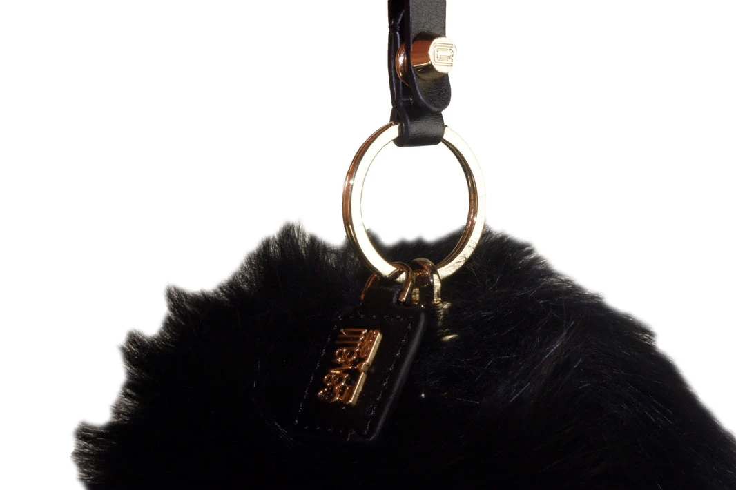Black Fox Fur Keychain