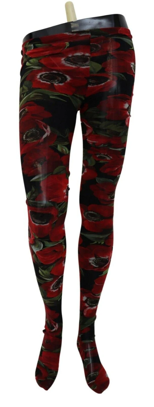 Multicolor Floral Print Women Nylon Stockings