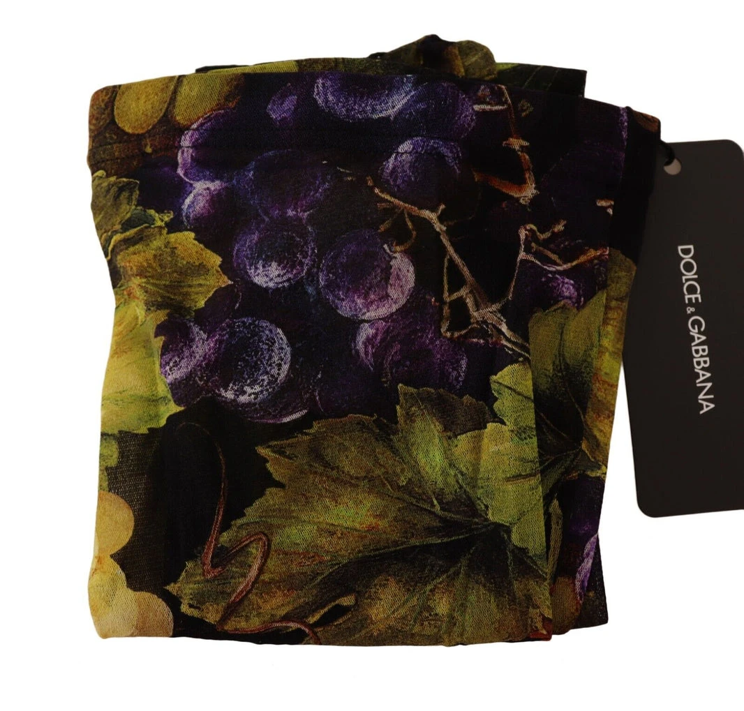 Black Grapes Print Stockings Tights