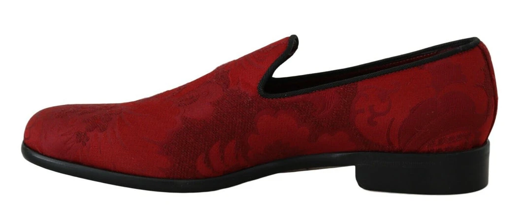 Red Jacquard Loafers Dress Formal Shoes