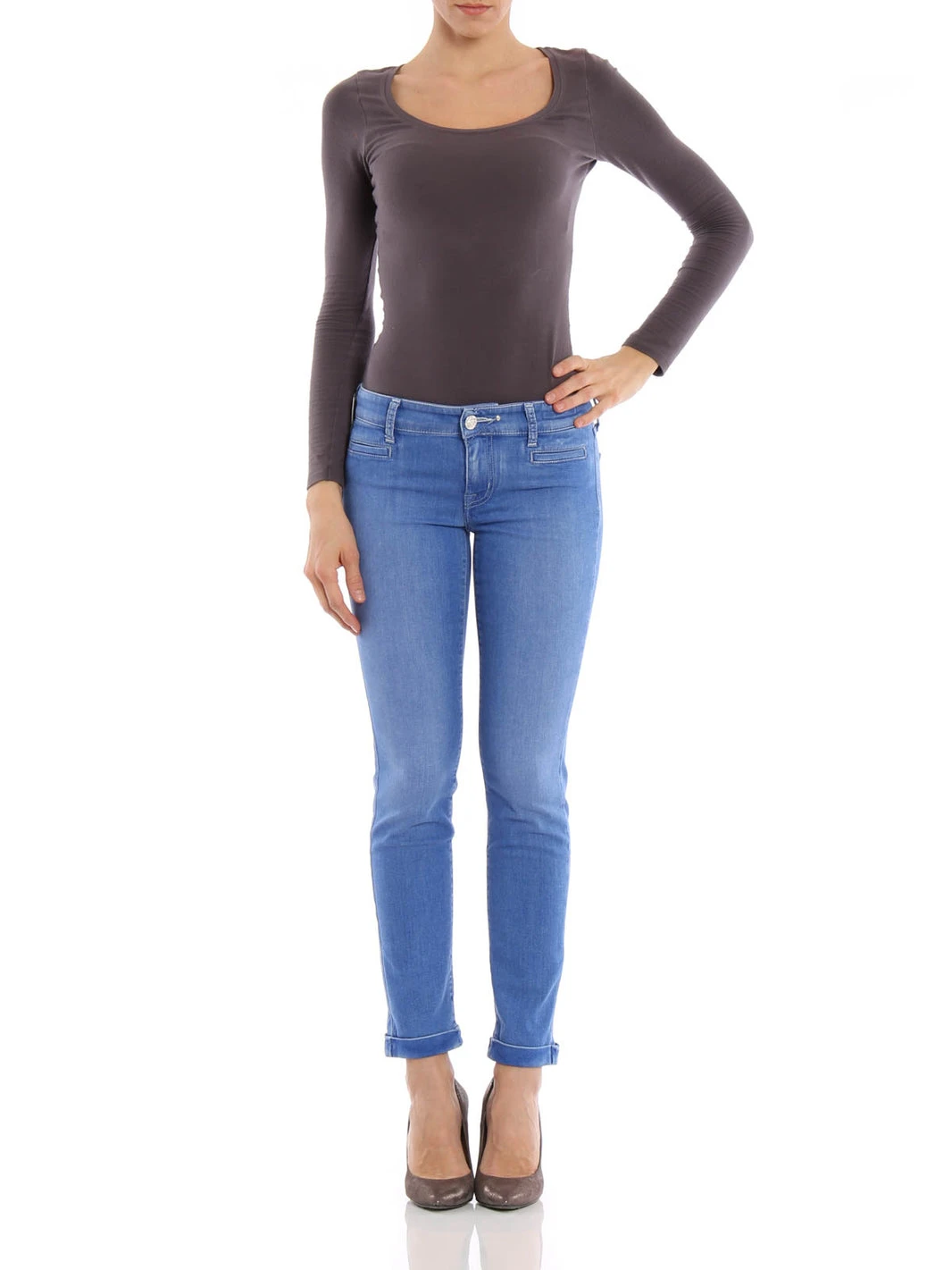 Light Blue Cotton Jeans & Pant